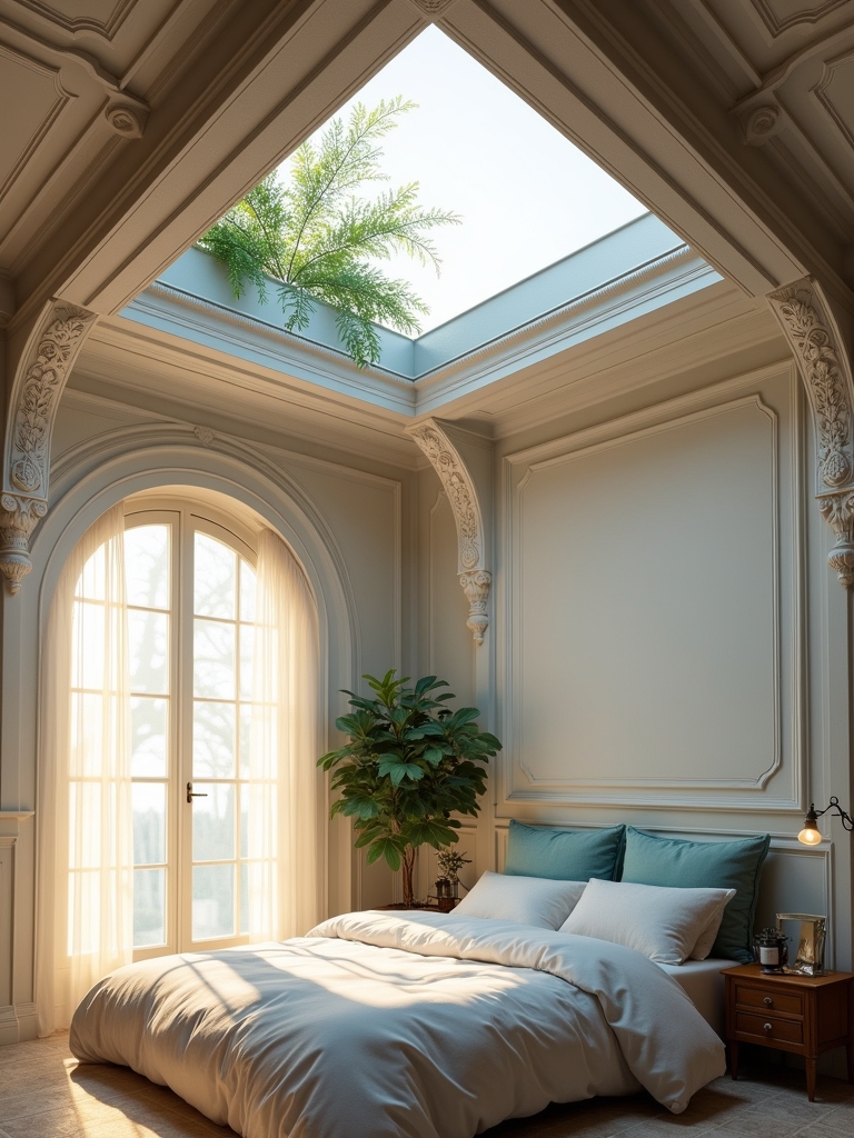 skylights enhance bedroom lighting
