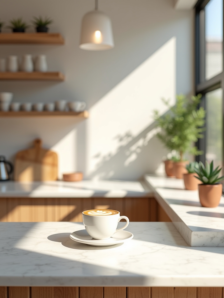 sleek clean functional coffee bar