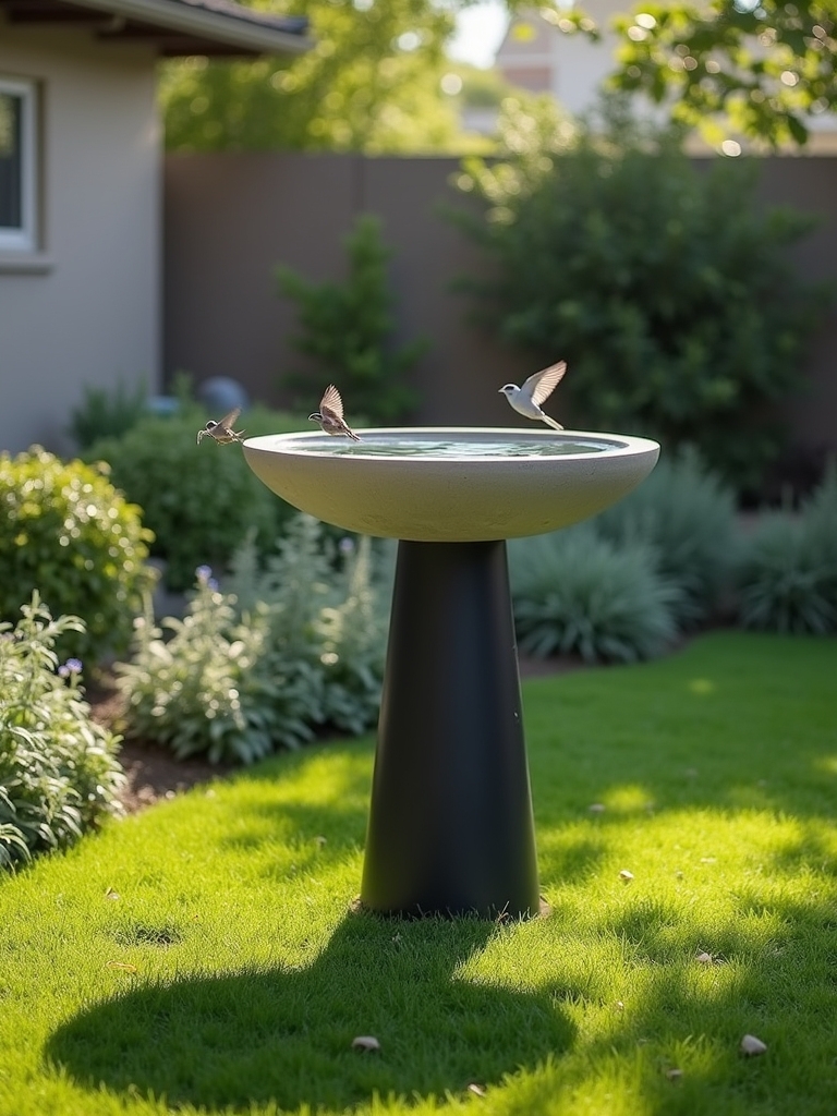 sleek functional bird bath