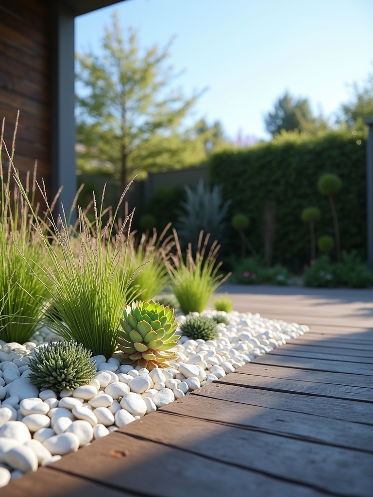 sleek minimalist flower beds