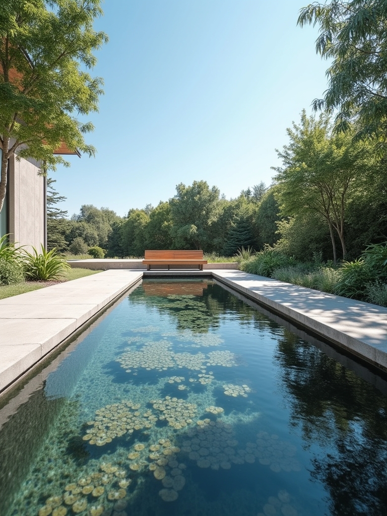 sleek serene contemporary ponds