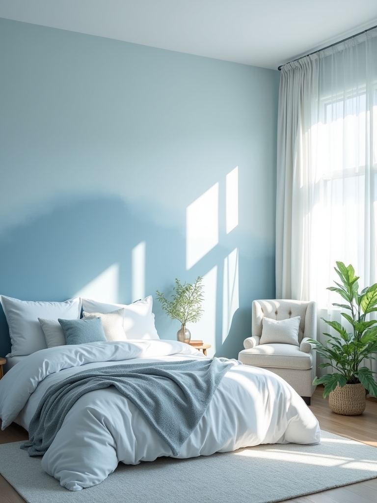 soft blue gradient walls