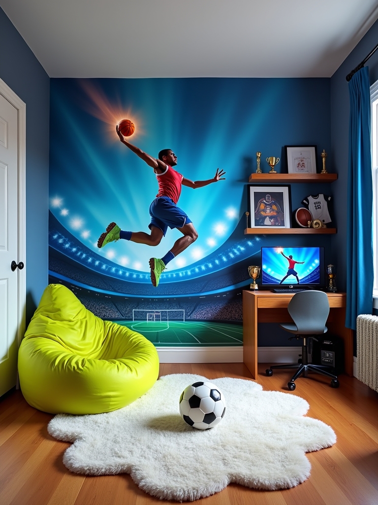 sports themed bedroom design