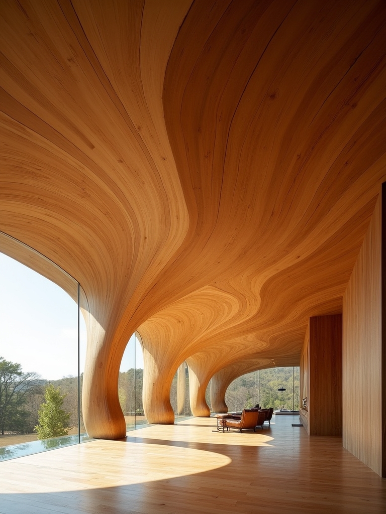 stunning curved wooden ceilings