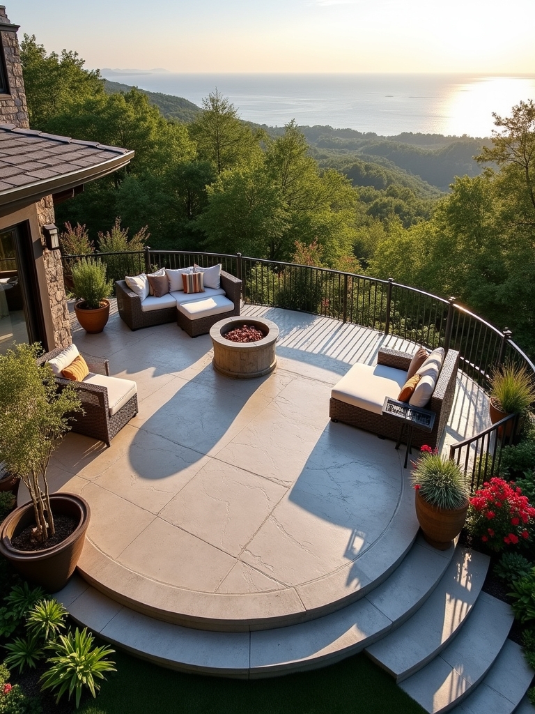 stunning elevated circular deck