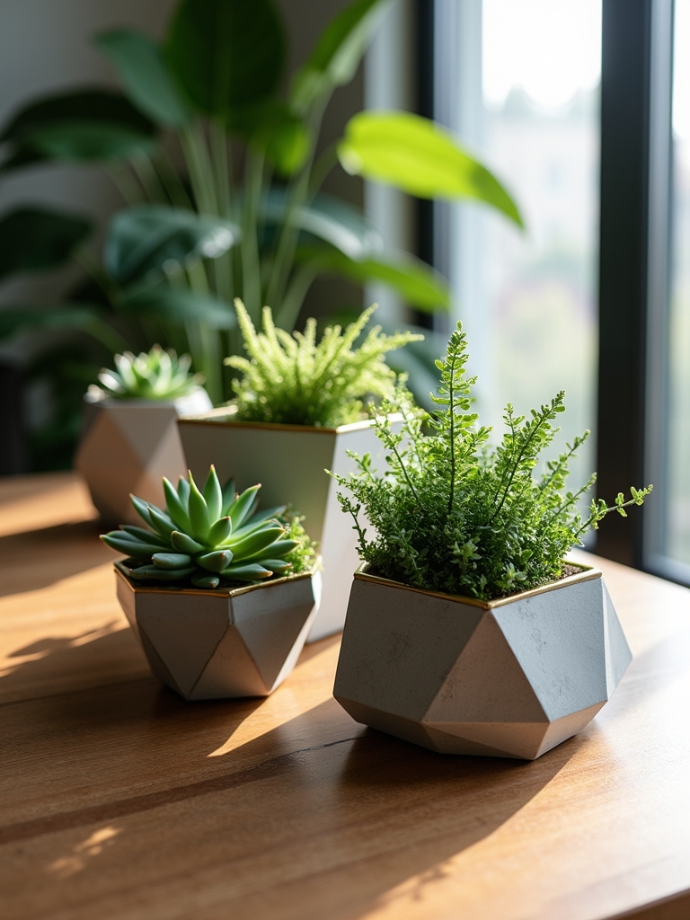 stylish contemporary geometric planters
