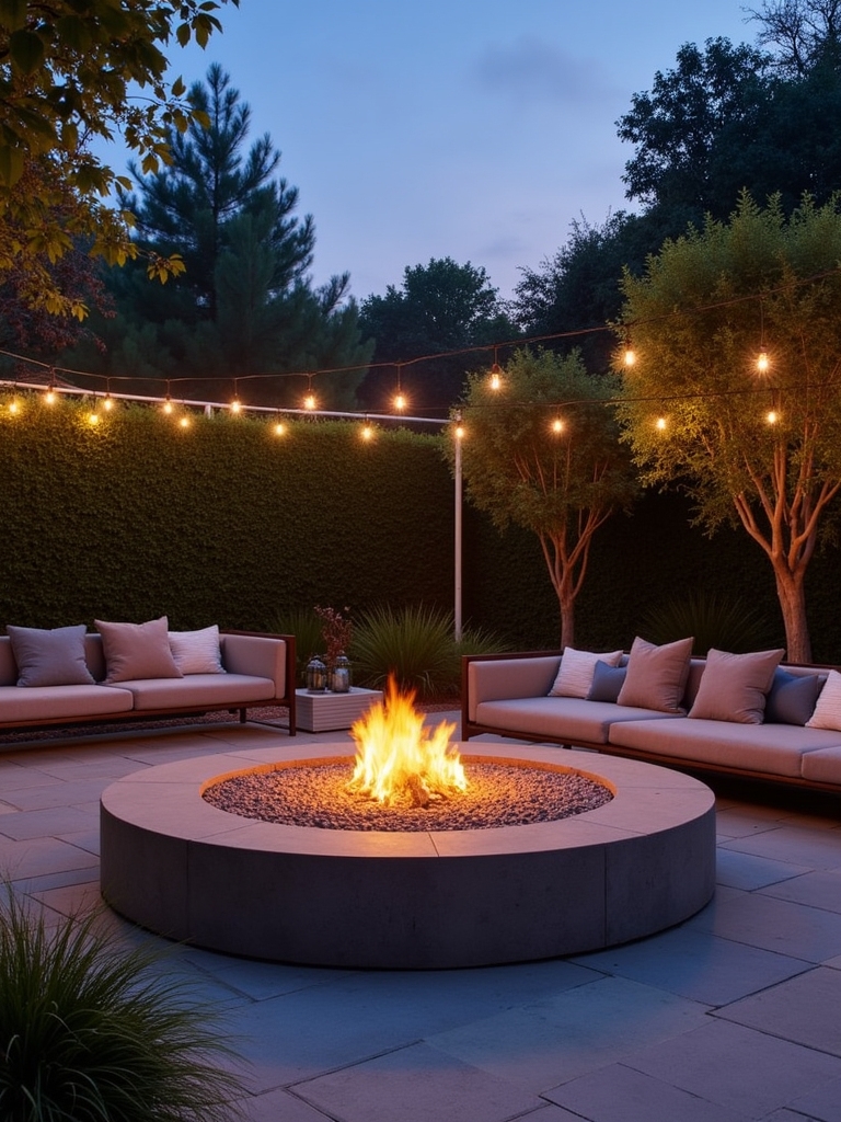 sunken circular fire pit