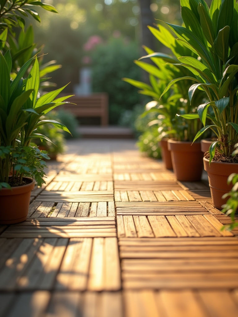 sustainable bamboo patio tiles