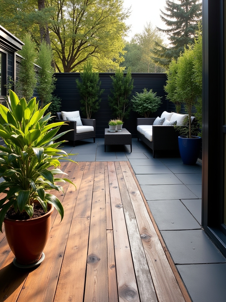 sustainable reclaimed black decking