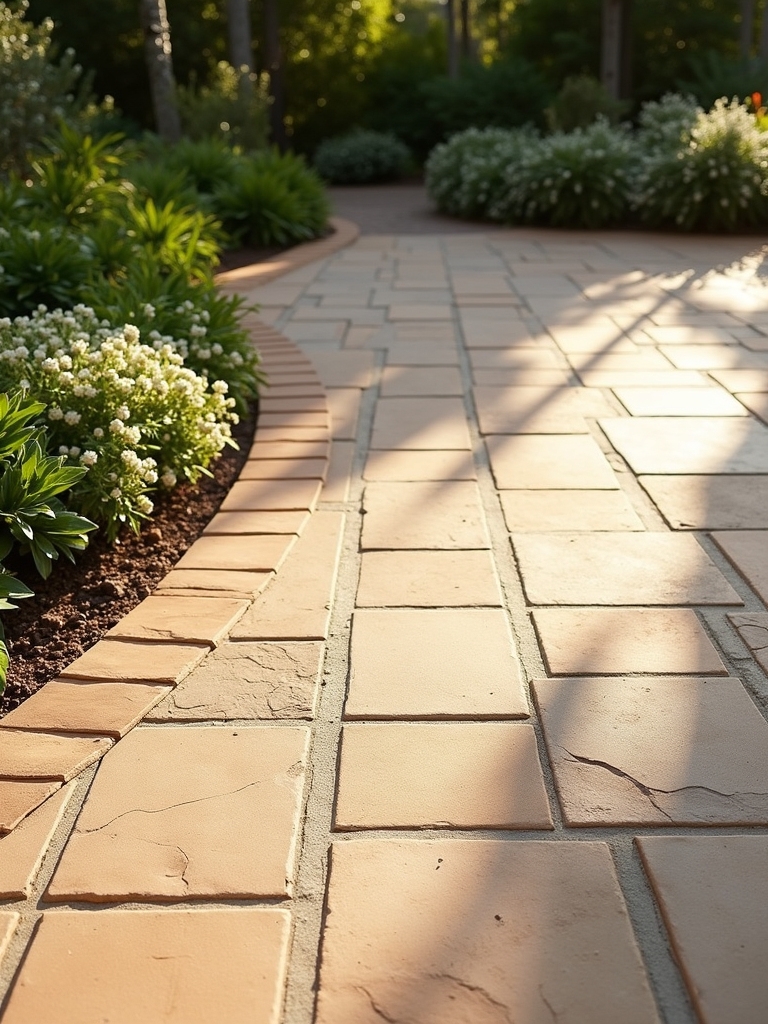 textured beige patio pavers