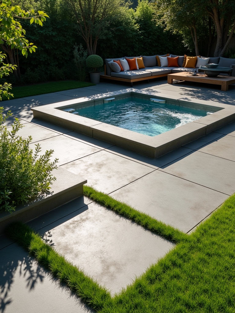 tile platform hot tub installation