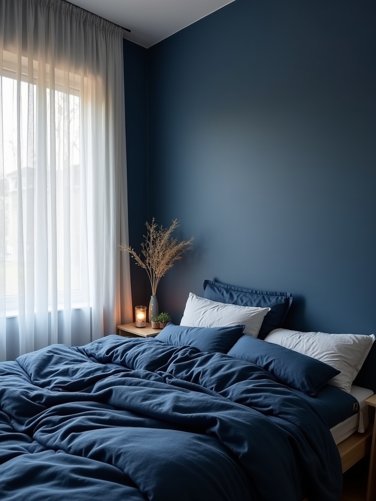tranquil indigo bedroom retreat