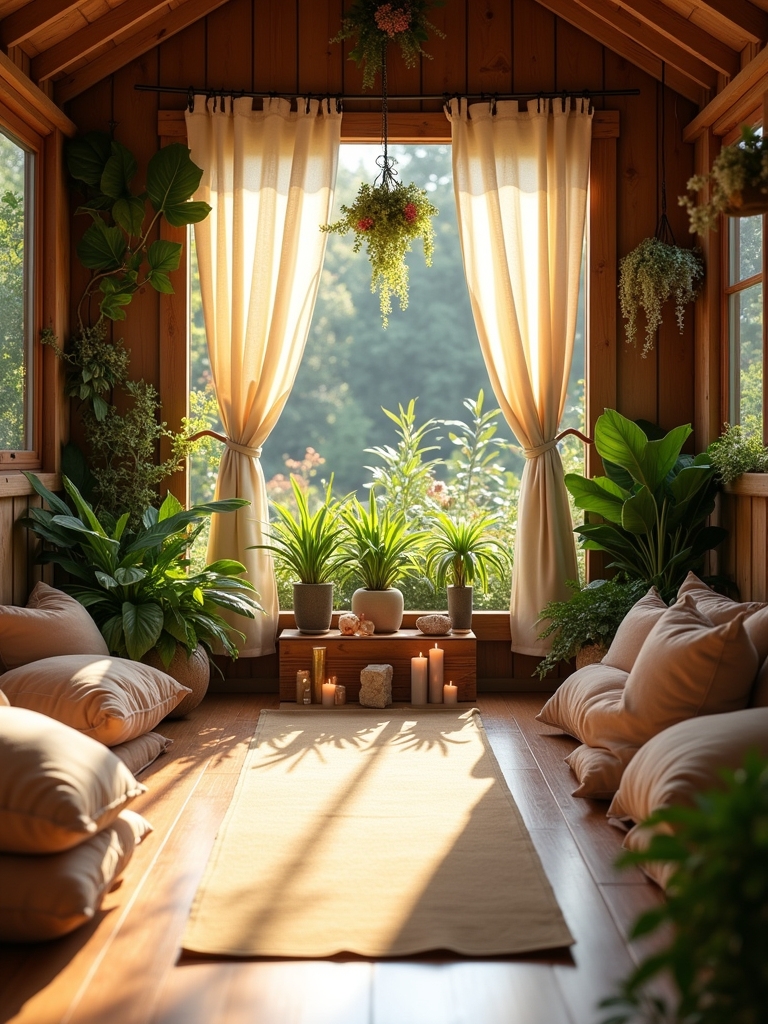 tranquil yoga meditation space