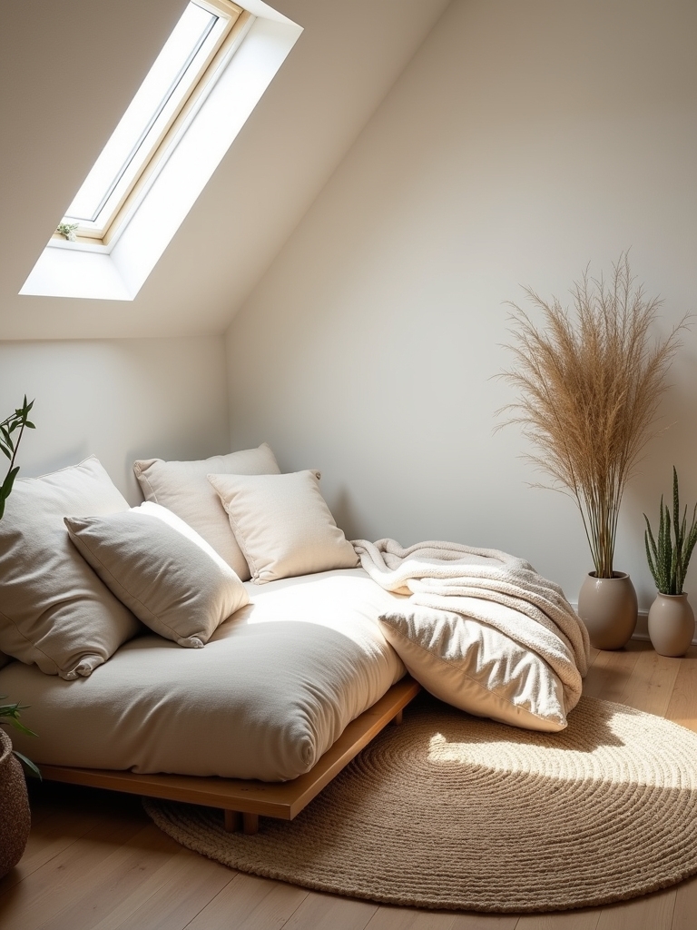 tranquil zen attic bedroom