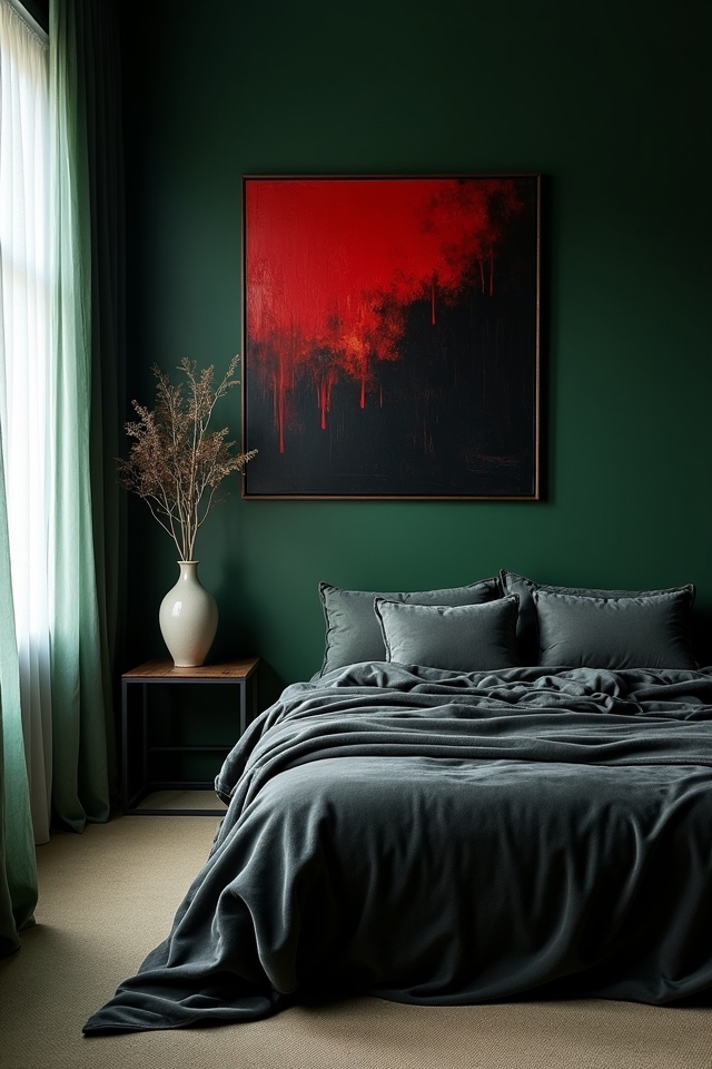 transform bedroom with bold artwork
