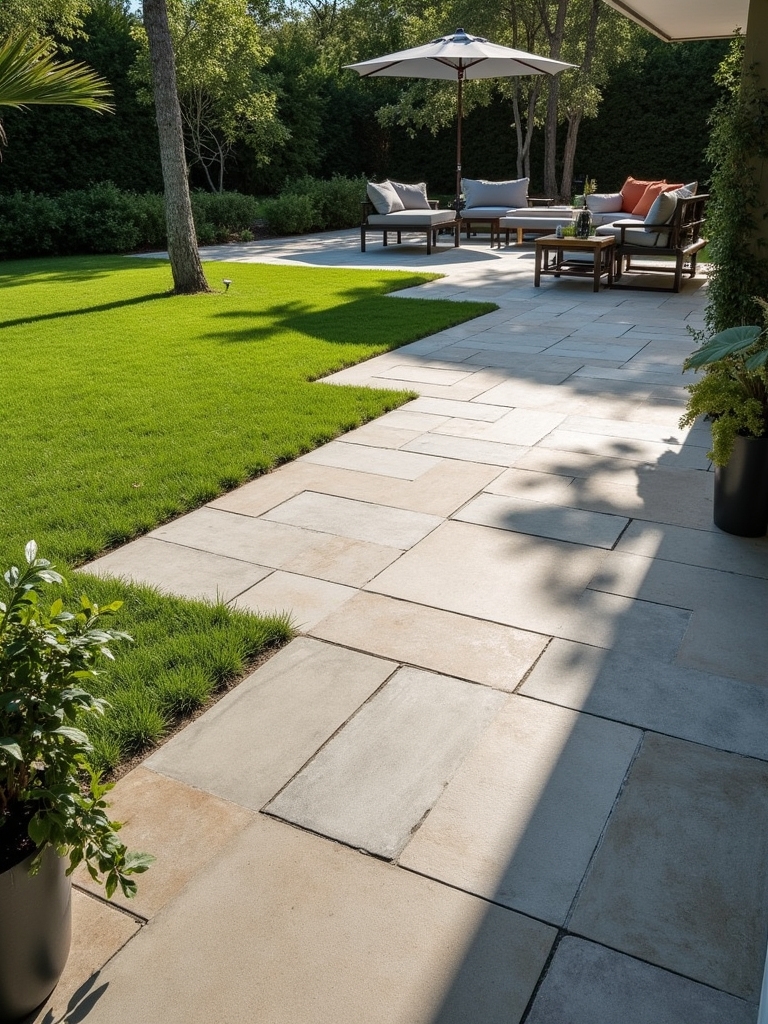 transform patio with large tiles