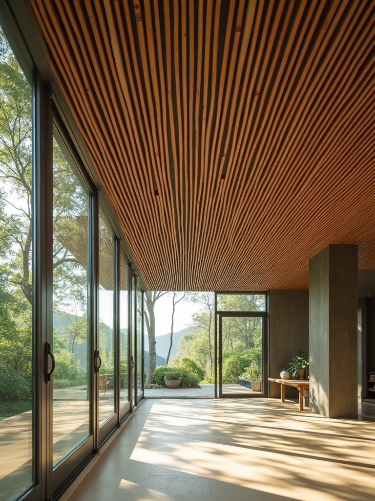 tropical bamboo ceiling design