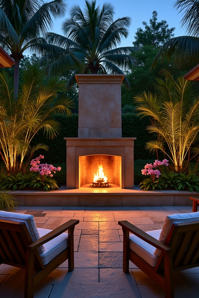 tropical fire ambiance elements
