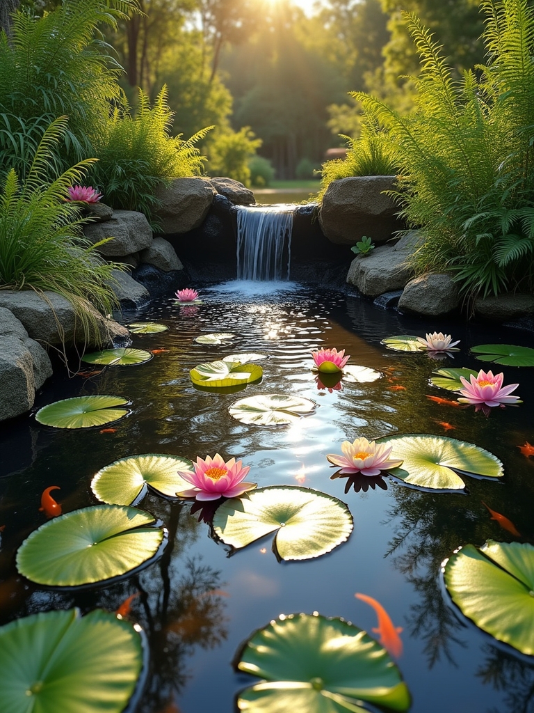 vibrant aquatic garden oasis