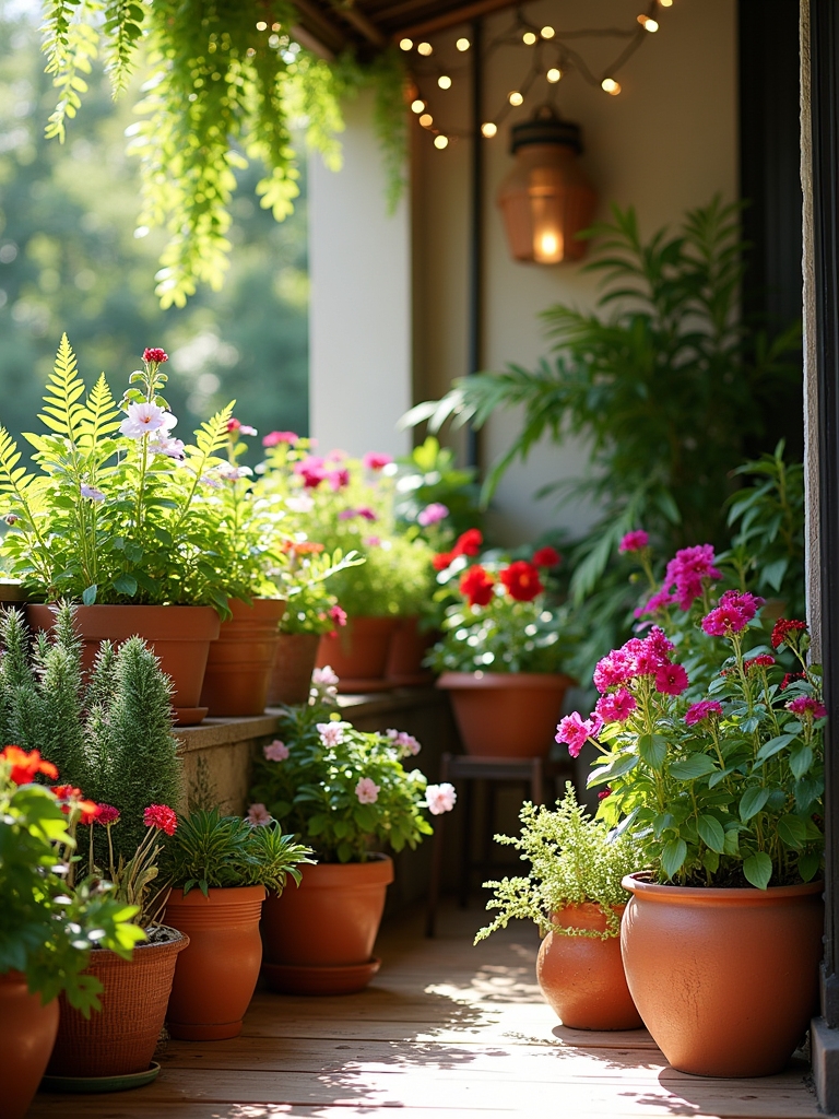 vibrant balcony plant arrangements