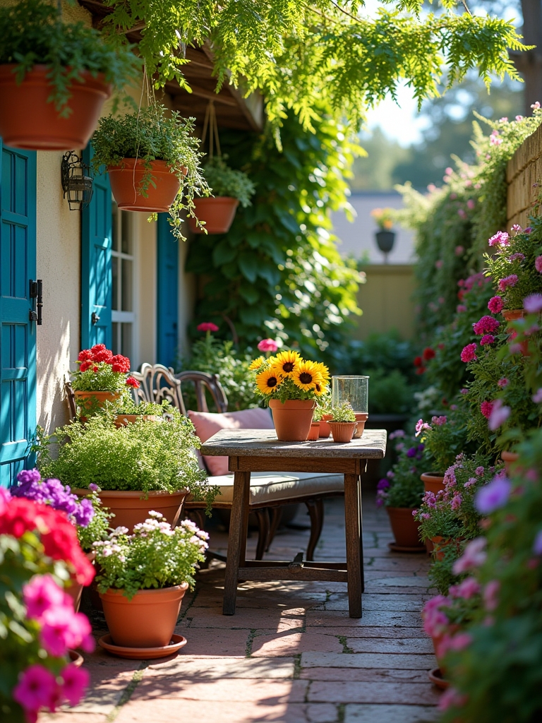 vibrant container garden displays