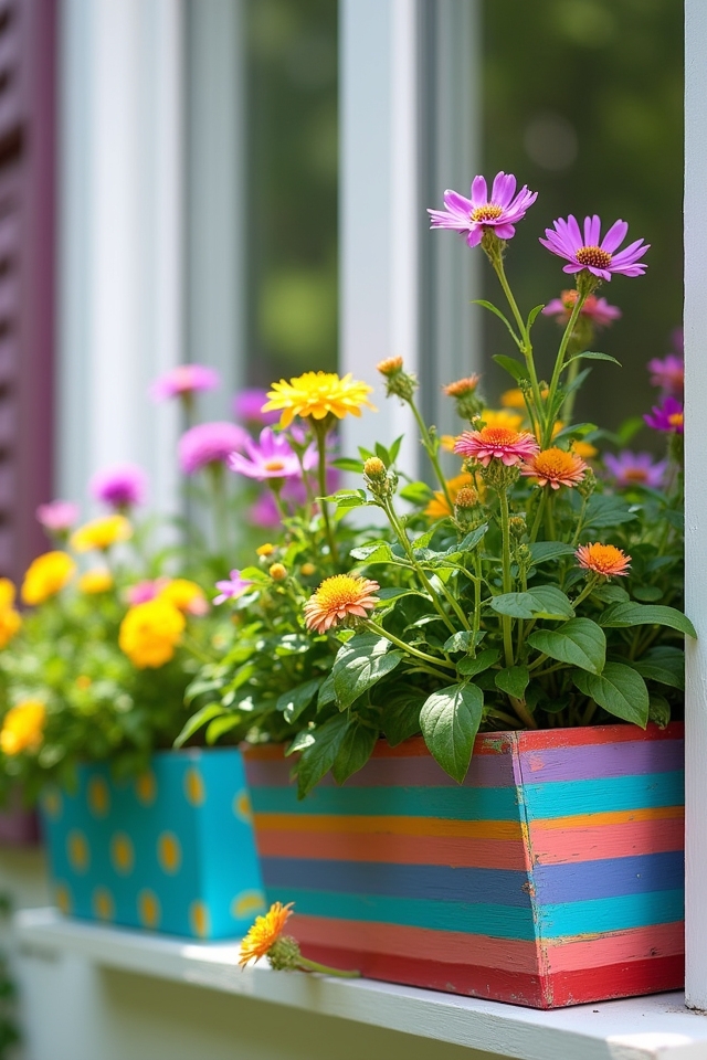 vibrant diy painted boxes