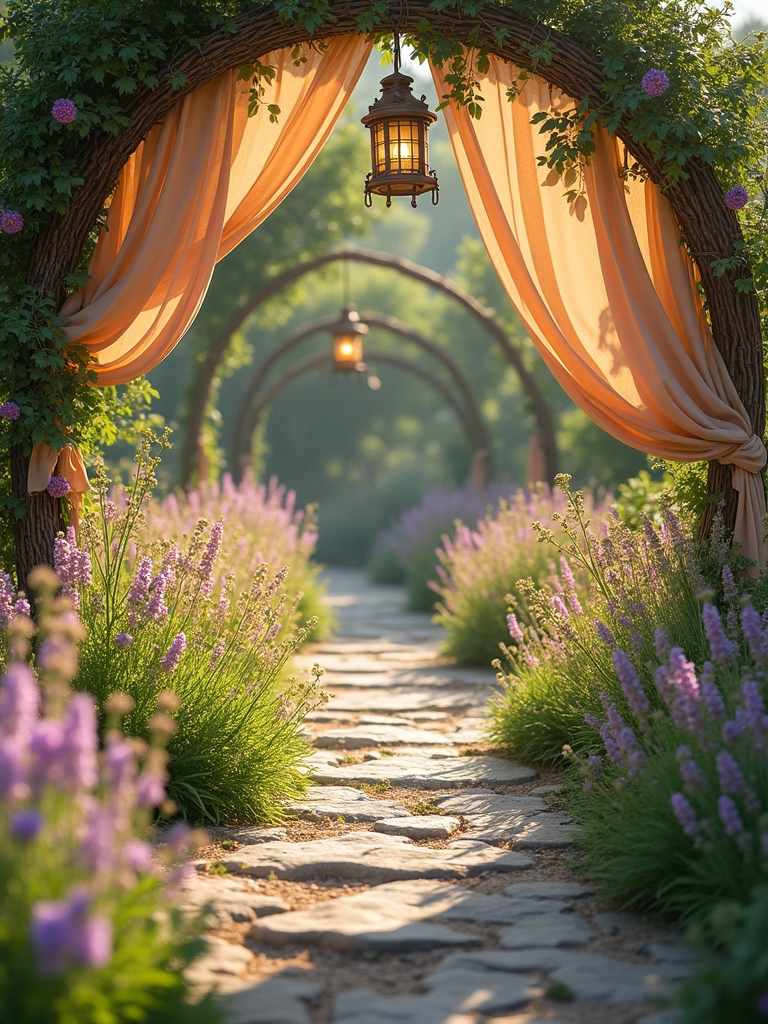 vibrant flower pathway design