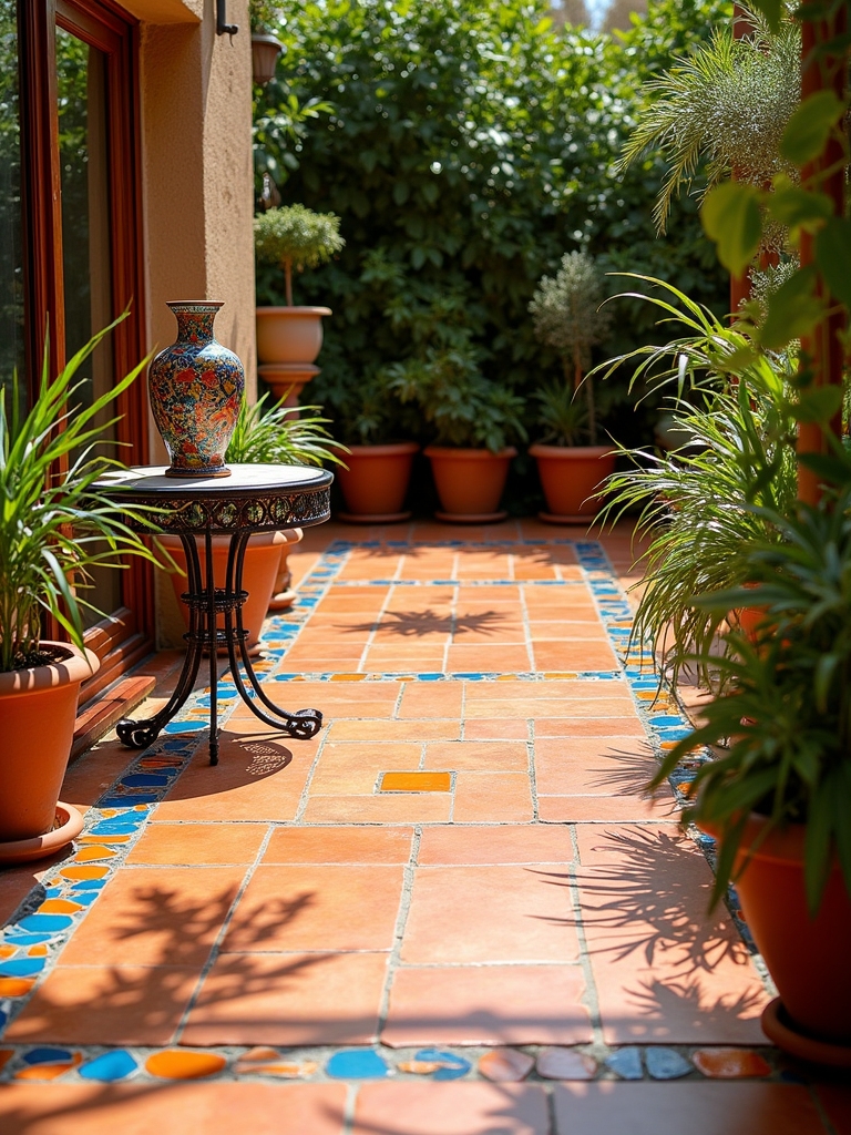 vibrant glazed tile accents
