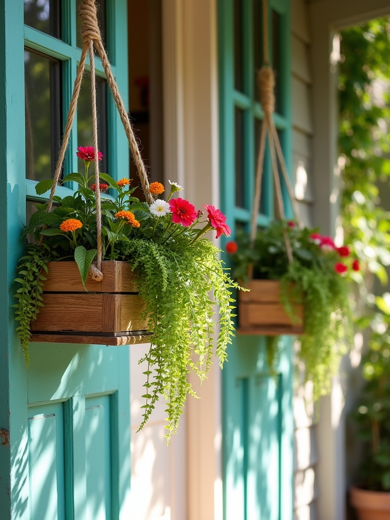 vibrant hanging planter arrangements