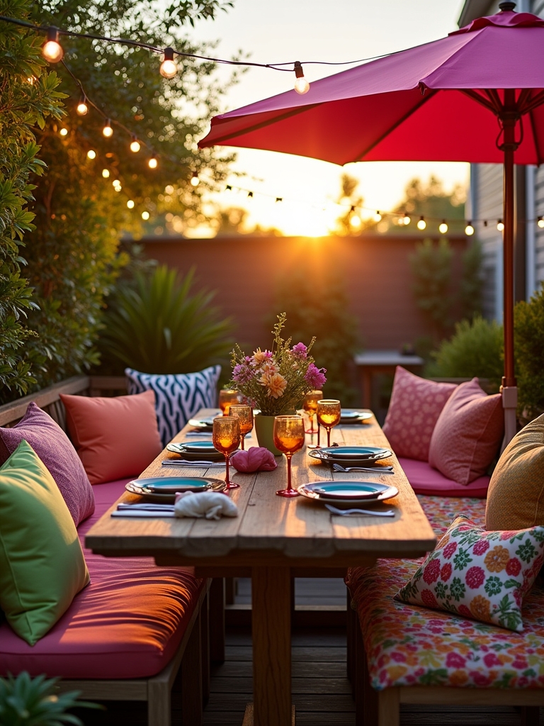 vibrant outdoor dining decor