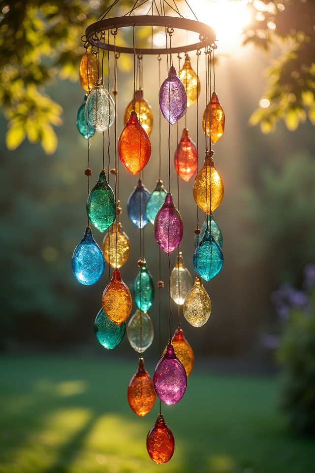 vibrant reflective glass chimes