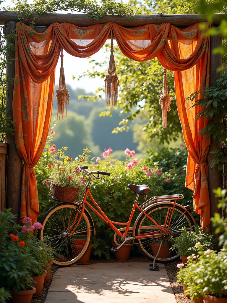 vibrant textile garden decor