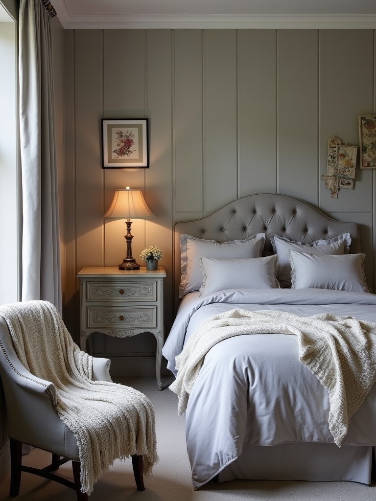 vintage grey bedroom charm