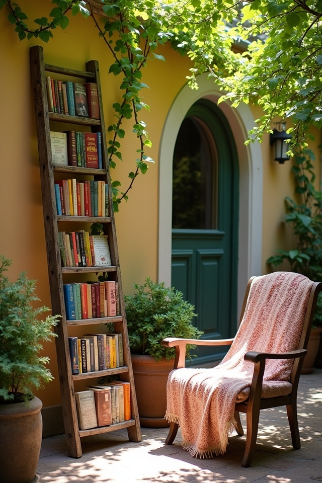 vintage ladder bookshelf idea