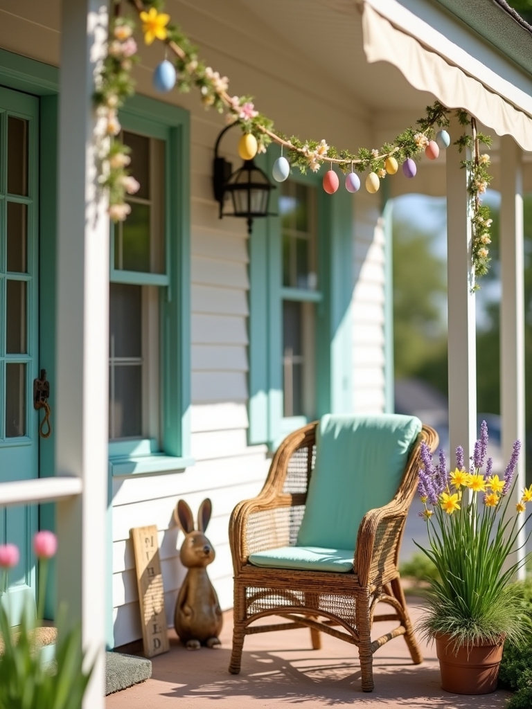 whimsical easter porch decor
