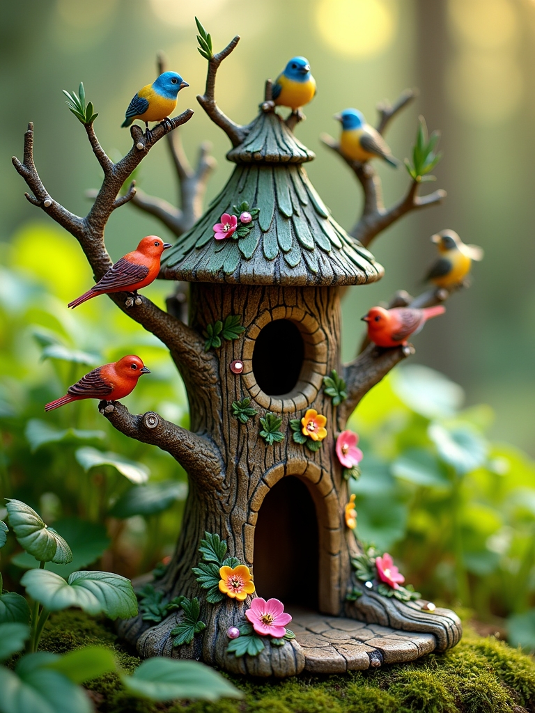 whimsical enchanted birdhouses garden