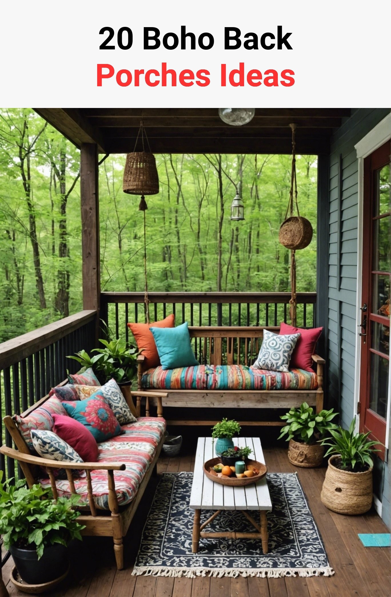 20 Boho Back Porches Ideas