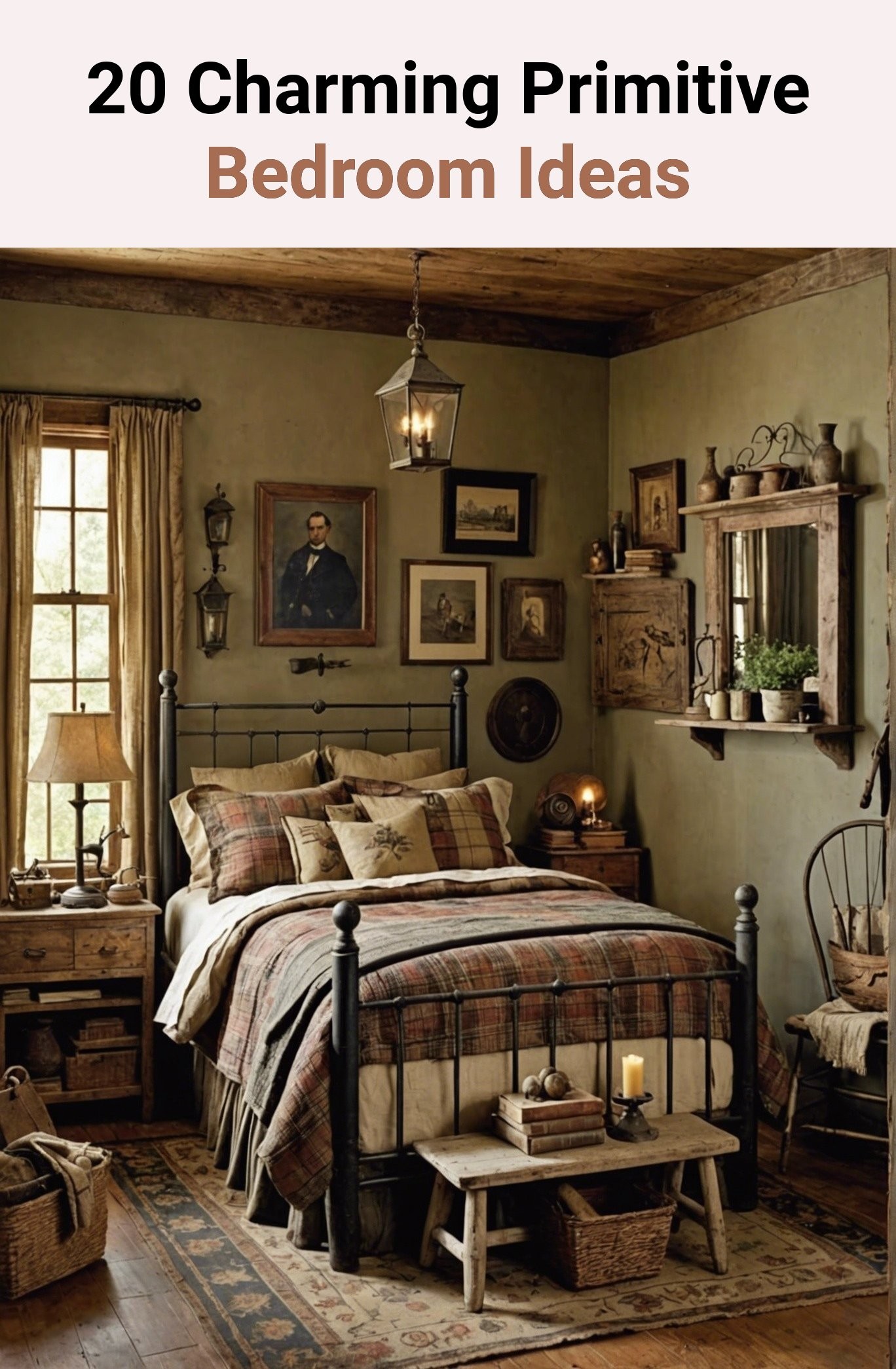20 Charming Primitive Bedroom Ideas