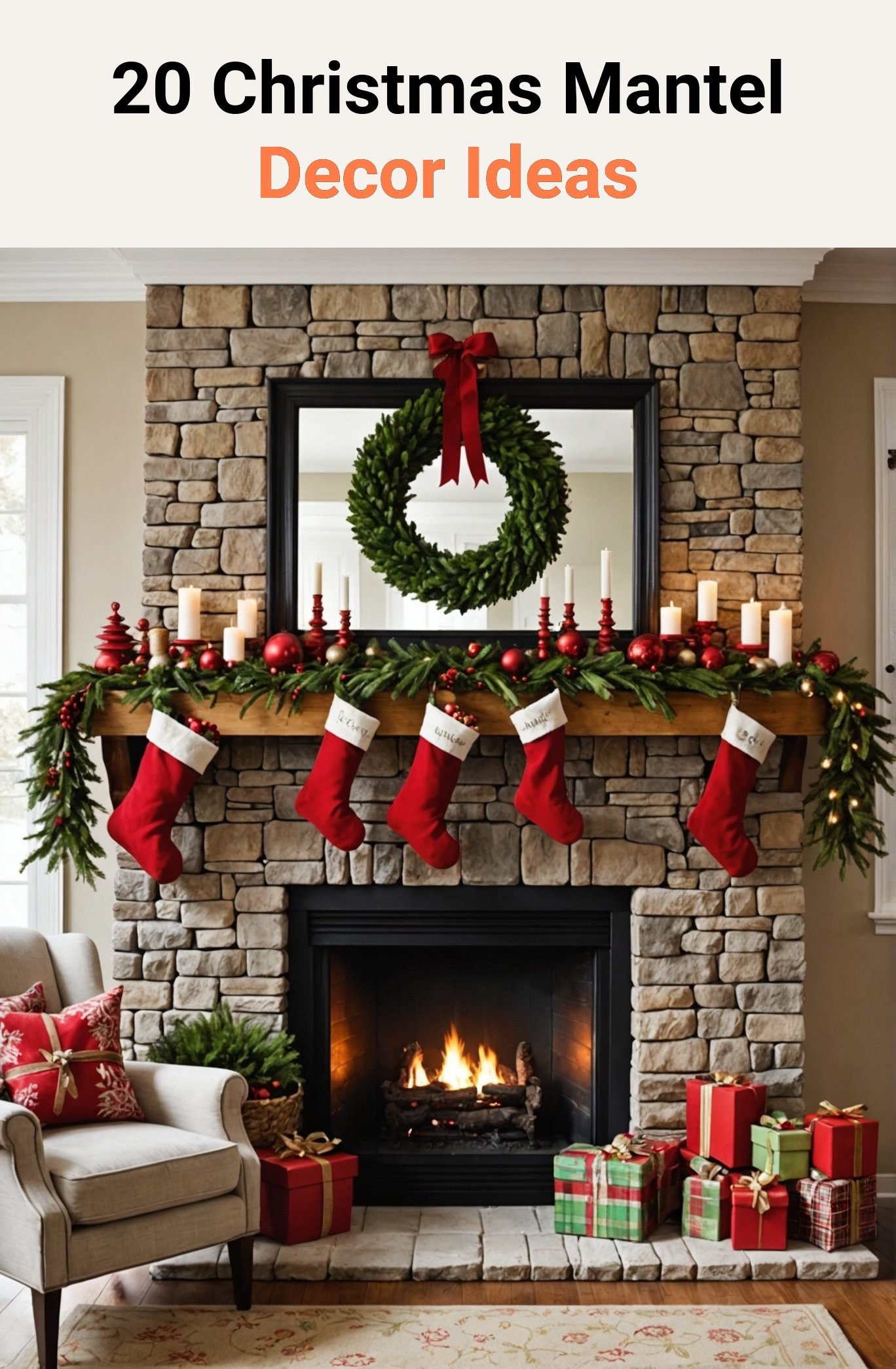 20 Christmas Mantel Decor Ideas
