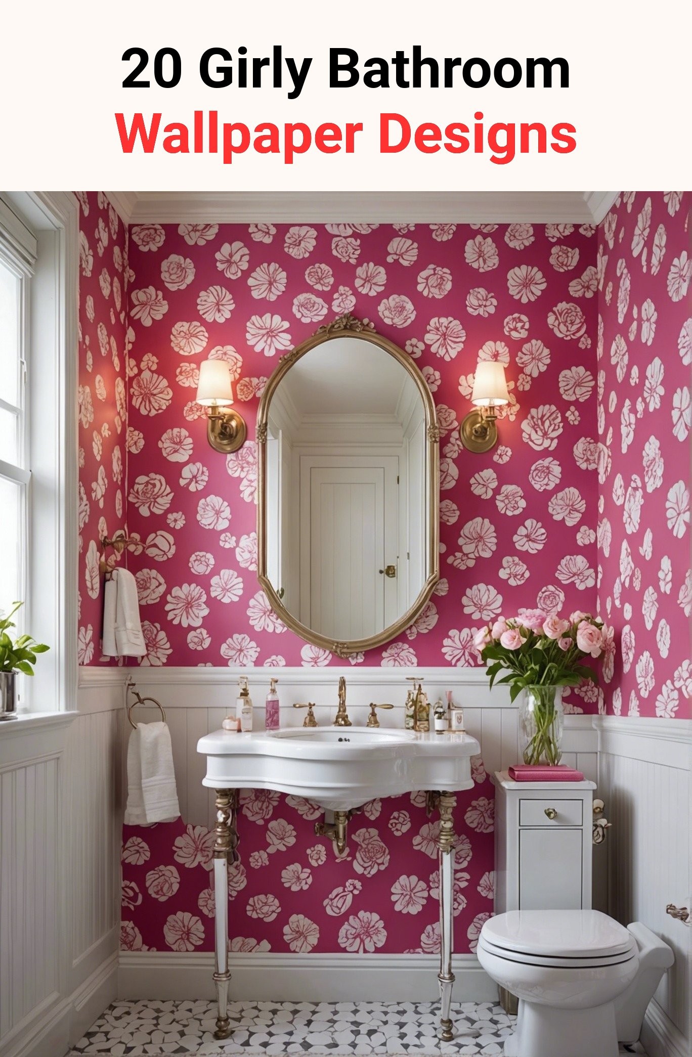 20 Girly Bathroom Wallpaper Designs