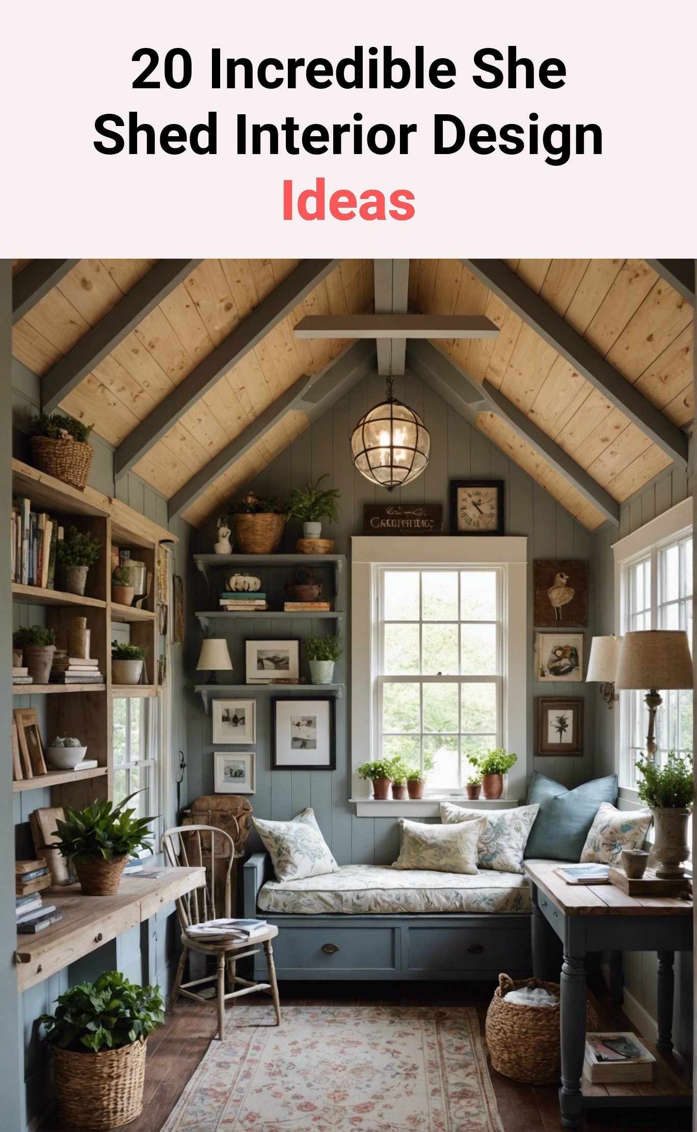 20 Incredible She Shed Interior Design Ideas