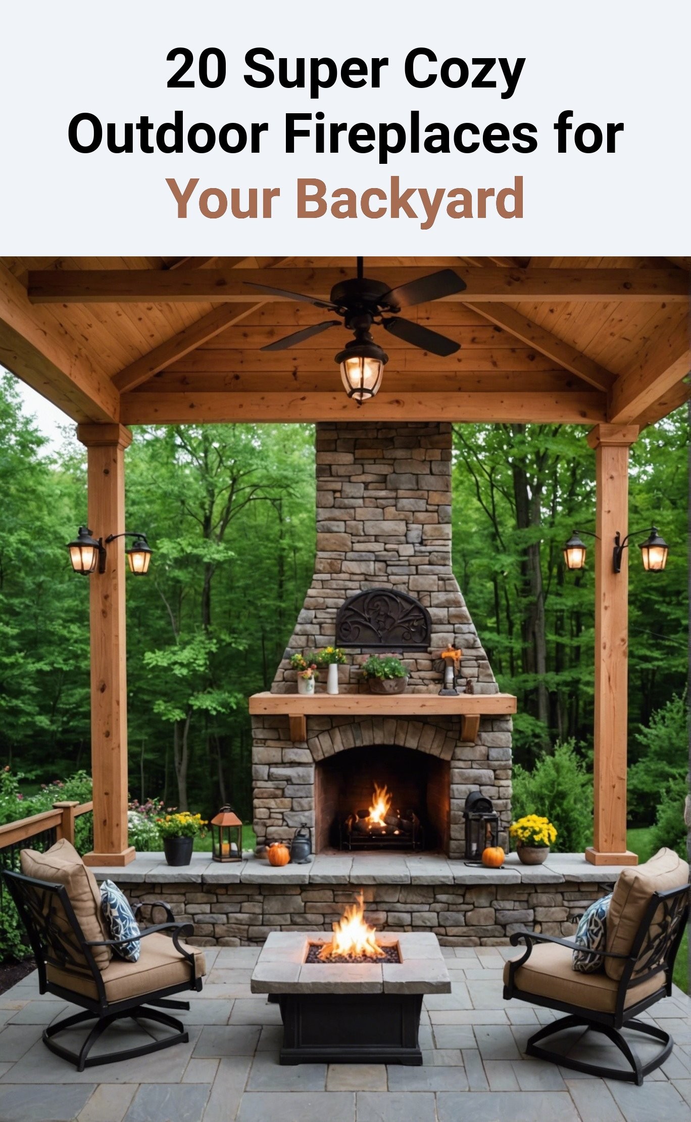 20 Super Cozy Outdoor Fireplaces for Your Backyard