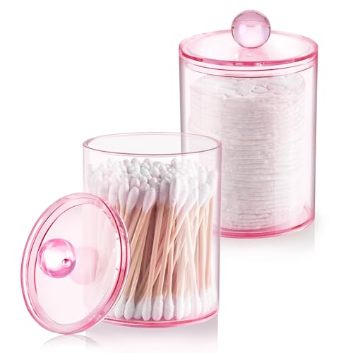 XIPENGKEJI Qtip Holder Dispenser, 2 Pack 10 oz, 12 oz Plastic...