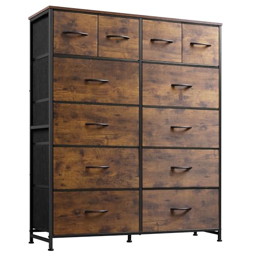 WLIVE Tall Dresser for Bedroom with 12 Drawers, Chests of Drawers,...