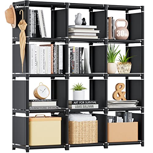 Mavivegue Book Shelf, 12 Cube Storage Organizer, DIY Bookcase, Metal...