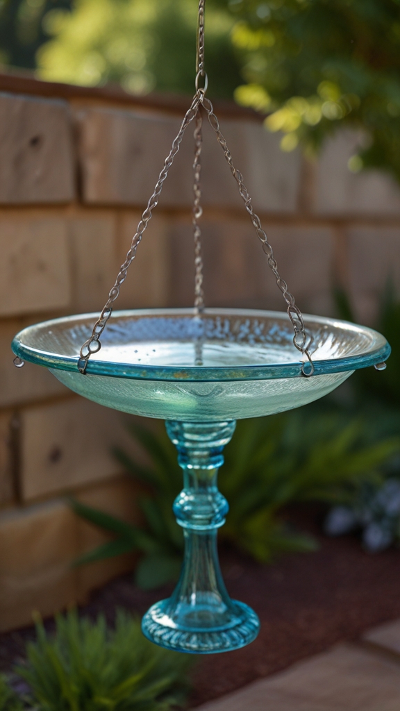 Hanging Glass Bird Bath