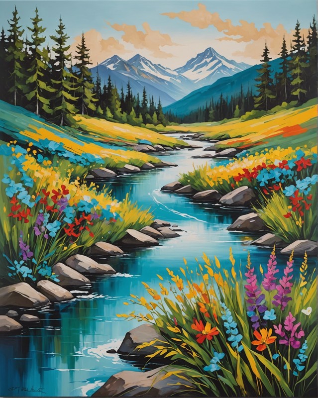 Abstract Painting Inspired by Nature