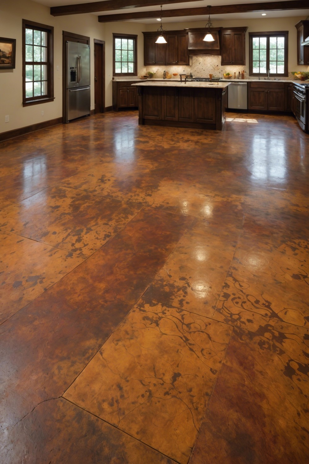 Acid Stain: Unique and Hand-applied Design