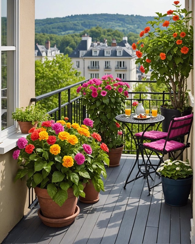 Add colorful flowers and greenery