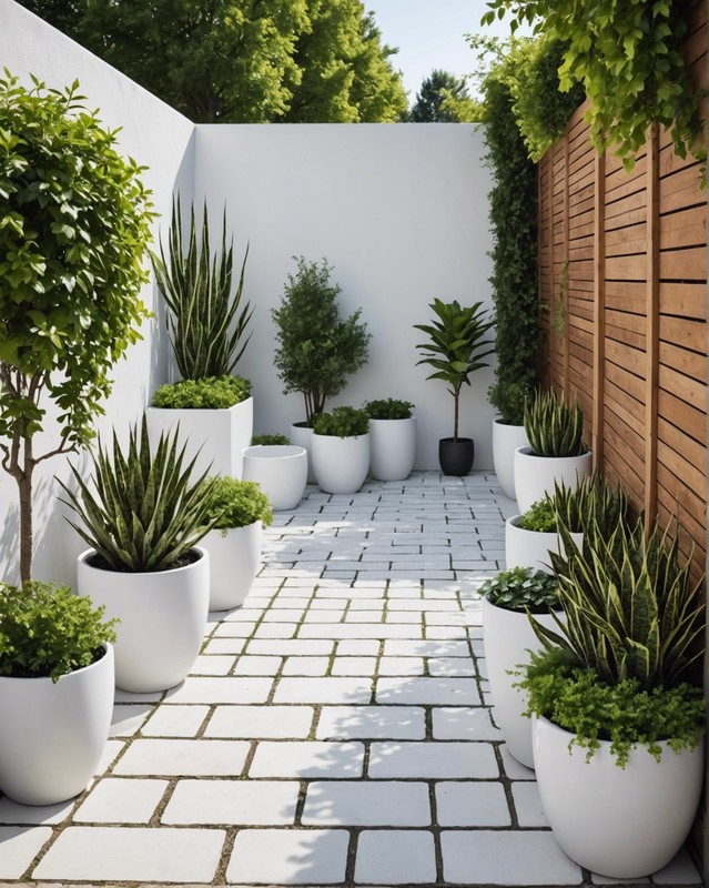 Add white planters or pots